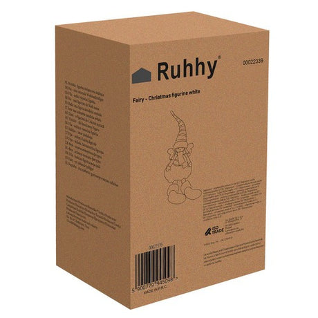 Fata Natalizia Seduta Figurina Decorativa con Ali Glitterate 55Cm