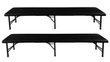 Set Tavolo Giardino Pieghevole 180cm + 2 Panche Nero
