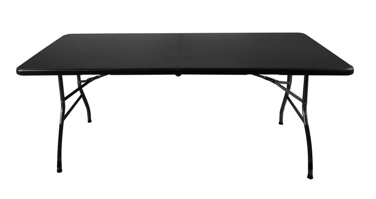 Set Tavolo Giardino Pieghevole 180cm + 2 Panche Nero