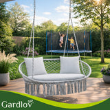 Altalena Doppia da Giardino con Cuscino Grigio o Crema – Relax Outdoor Comfort