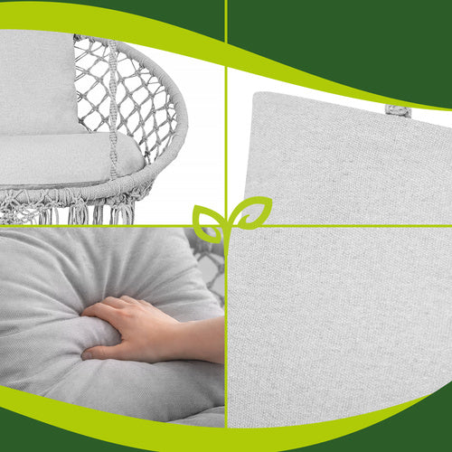 Altalena Doppia da Giardino con Cuscino Grigio o Crema – Relax Outdoor Comfort