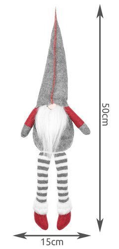 Gnomo Seduto Rosso\Grigio Decorazione Natalizia 50 cm