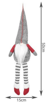 Gnomo Seduto Rosso\Grigio Decorazione Natalizia 50 cm