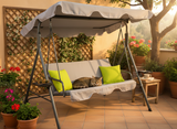 Dondolo da Giardino 3 Posti Garden Line A-Type Grigio Lime Tettuccio 220kg