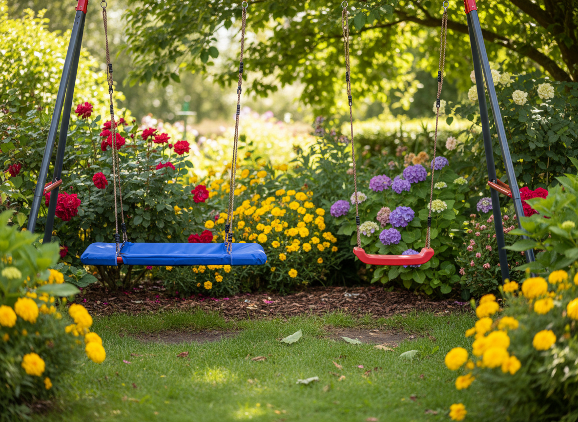 Altalena da Giardino Doppia Garden Line Nido di Cicogna 290cm 2 Bambini