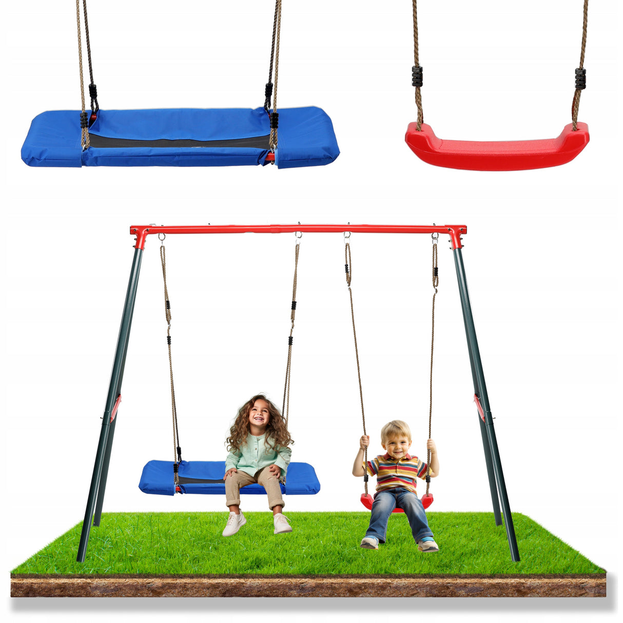 Altalena da Giardino Doppia Garden Line Nido di Cicogna 290cm 2 Bambini