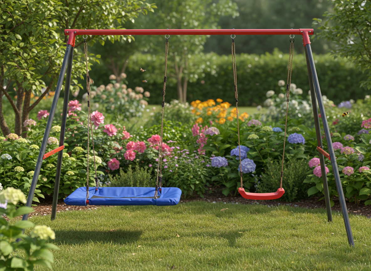Altalena da Giardino Doppia Garden Line Nido di Cicogna 290cm 2 Bambini
