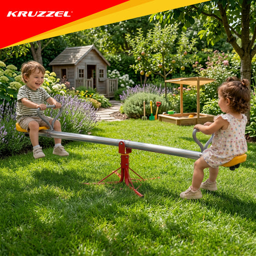 Altalena da Giardino 2 in 1 Kruzzel Bilico Giostra 360° 2 Bambini 75kg