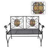 Panchina da Giardino Stile Mosaico 115x56x90 cm
