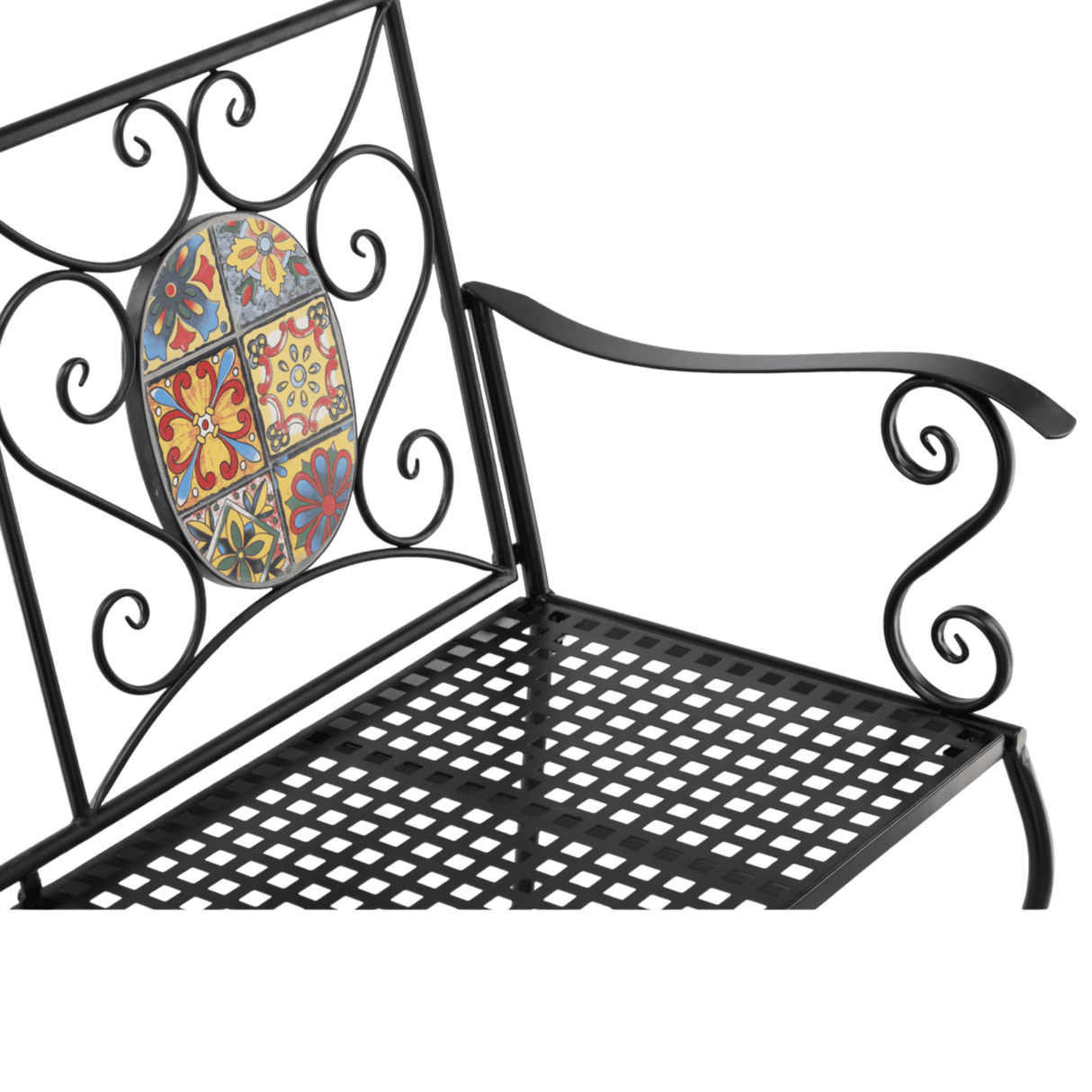Panchina da Giardino Stile Mosaico 115x56x90 cm