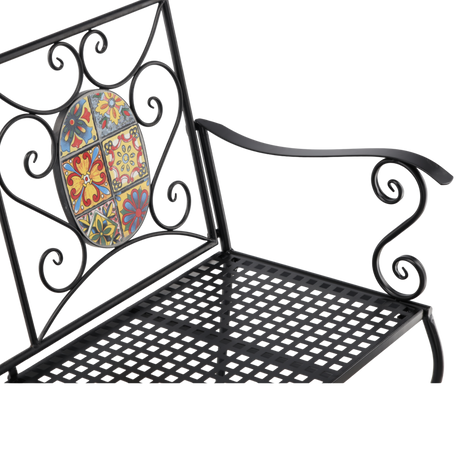 Panchina da Giardino Stile Mosaico 115x56x90 cm