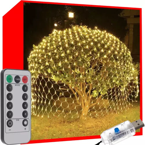 luci di natale tenda luminosa natale gialla 160 LED USB