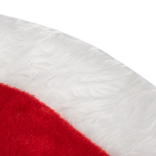 Tappeto sotto l’Albero di Natale Ruhhy 90 cm Morbido in Peluche Rosso Bianco e Oro
