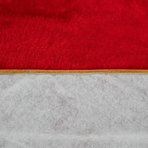Tappeto sotto l’Albero di Natale Ruhhy 90 cm Morbido in Peluche Rosso Bianco e Oro