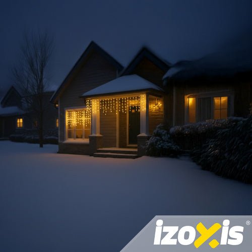 Luci di Natale IZOXIS 100 LED – 6 m, Bianco Caldo, IP44, Effetto Flash – Per Esterni e Interni