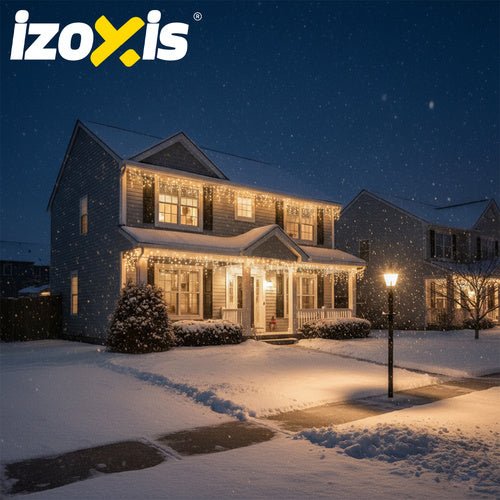 Luci di Natale IZOXIS 300 LED – 15 m, Bianco Caldo, IP44, 8 Modalità + Flash – Per Esterni e Interni