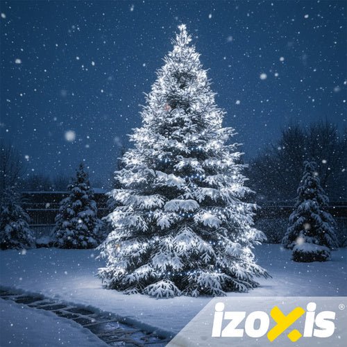 Luci di Natale IZOXIS 500 LED – 35 m, Bianco Freddo, IP44, 8 Modalità + Flash – Per Esterni e Interni