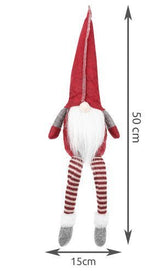 Gnomo Seduto Rosso\Grigio Decorazione Natalizia 50 cm