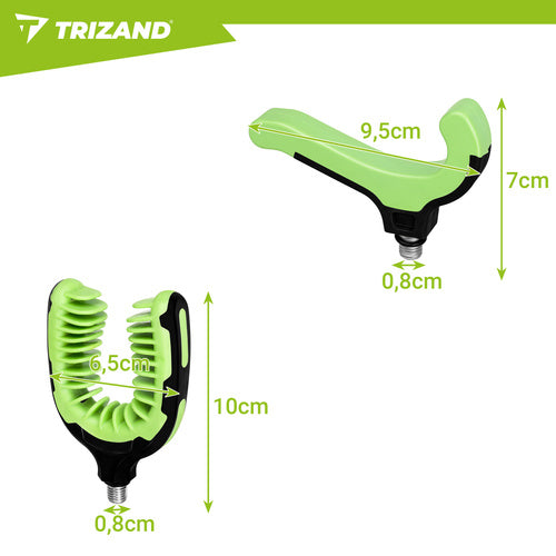 Set 2 supporti porta-canna da pesca anteriori + posteriori – TPR/ABS/acciaio inox