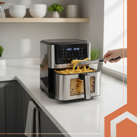 Friggitrice ad Aria Ruhhy 8L XXL 1800W 10 Programmi Display LED