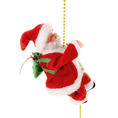 Babbo Natale su una Corda Decorazione Natalizia con Movimento e Musica, 100 cm