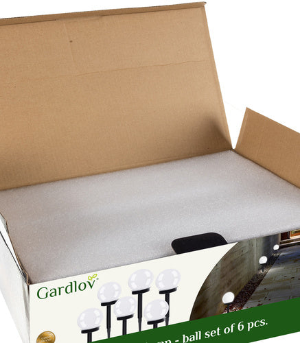 Lampade solari da giardino a sfera Gardlov set 6 pezzi con sensore crepuscolare