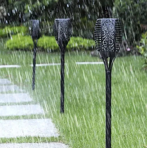 Lampade solari da giardino effetto fiamma set 4 pezzi Gardlov