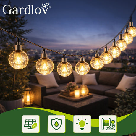 Ghirlanda solare Gardlov 7 m 50 LED luce calda IP65