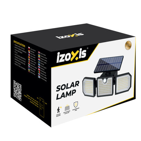 Lampada solare da parete Izoxis 167 LED 500 lumen con sensore di movimento