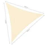 Vela ombreggiante triangolare 4×4×4 m – poliestere 180 g/m², beige, anelli in acciaio inox
