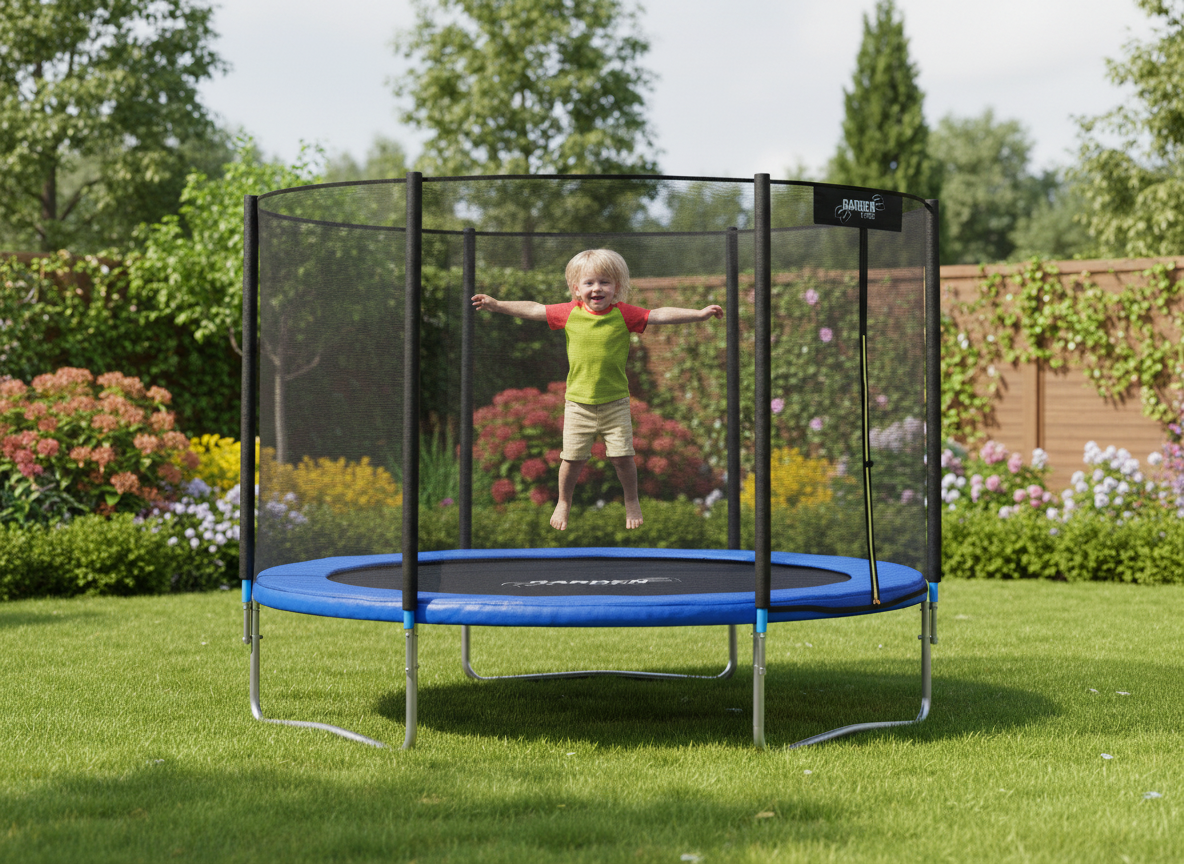 Trampolino da Giardino 312cm Garden Line Con Rete e  Scaletta 54 Molle CE GS