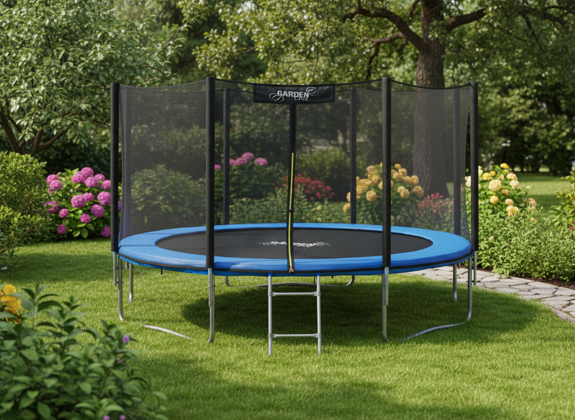 Trampolino da Giardino 312cm Garden Line Con Rete e  Scaletta 54 Molle CE GS