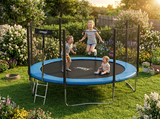 Trampolino da Giardino Garden Line 374cm Scaletta Rete Sicurezza CE GS