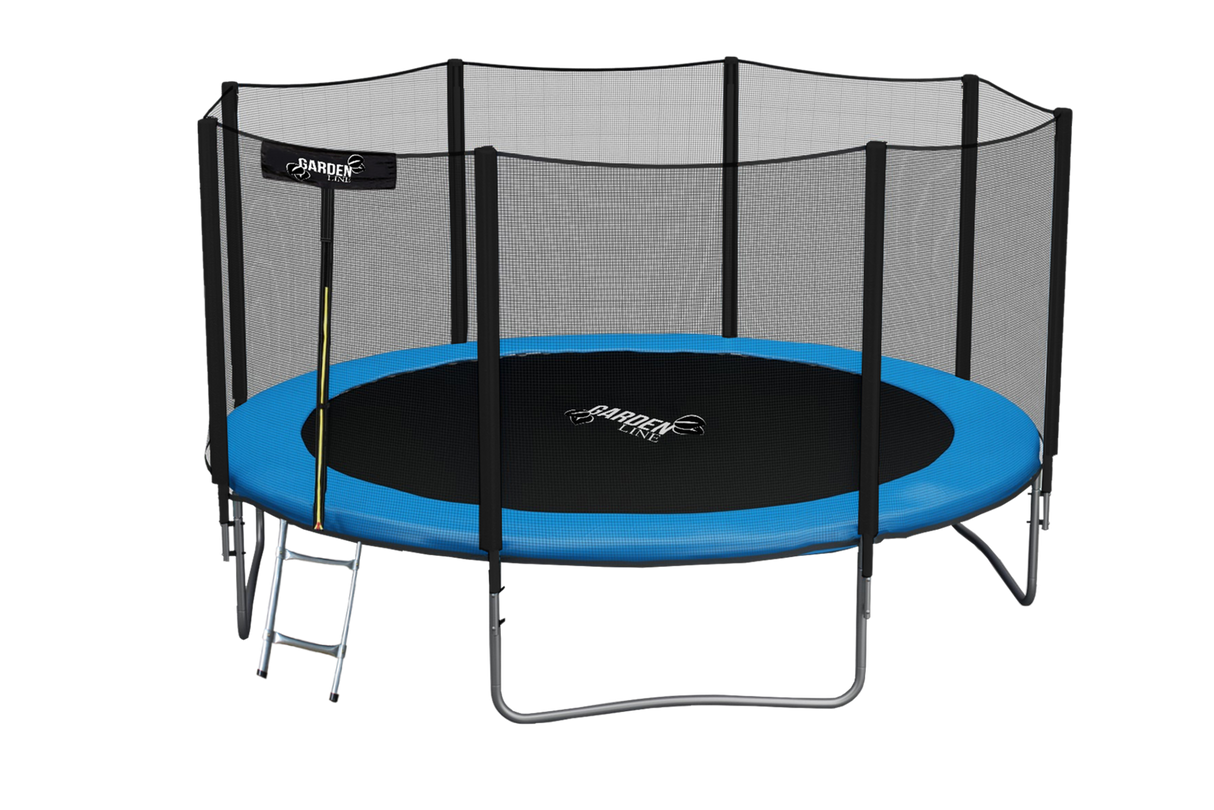 Trampolino da Giardino Garden Line 374cm Scaletta Rete Sicurezza CE GS