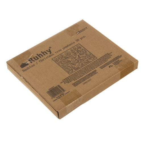 Palle di Legno per Albero di Natale – Set 30 Pezzi con Decorazioni Natalizie in Legno Rosso, Resistenti e Naturali