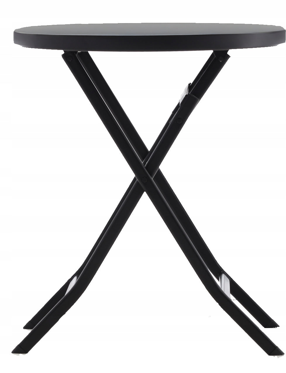 Set Mobili da Balcone Nero Tavolo + 2 Sedie Pieghevoli