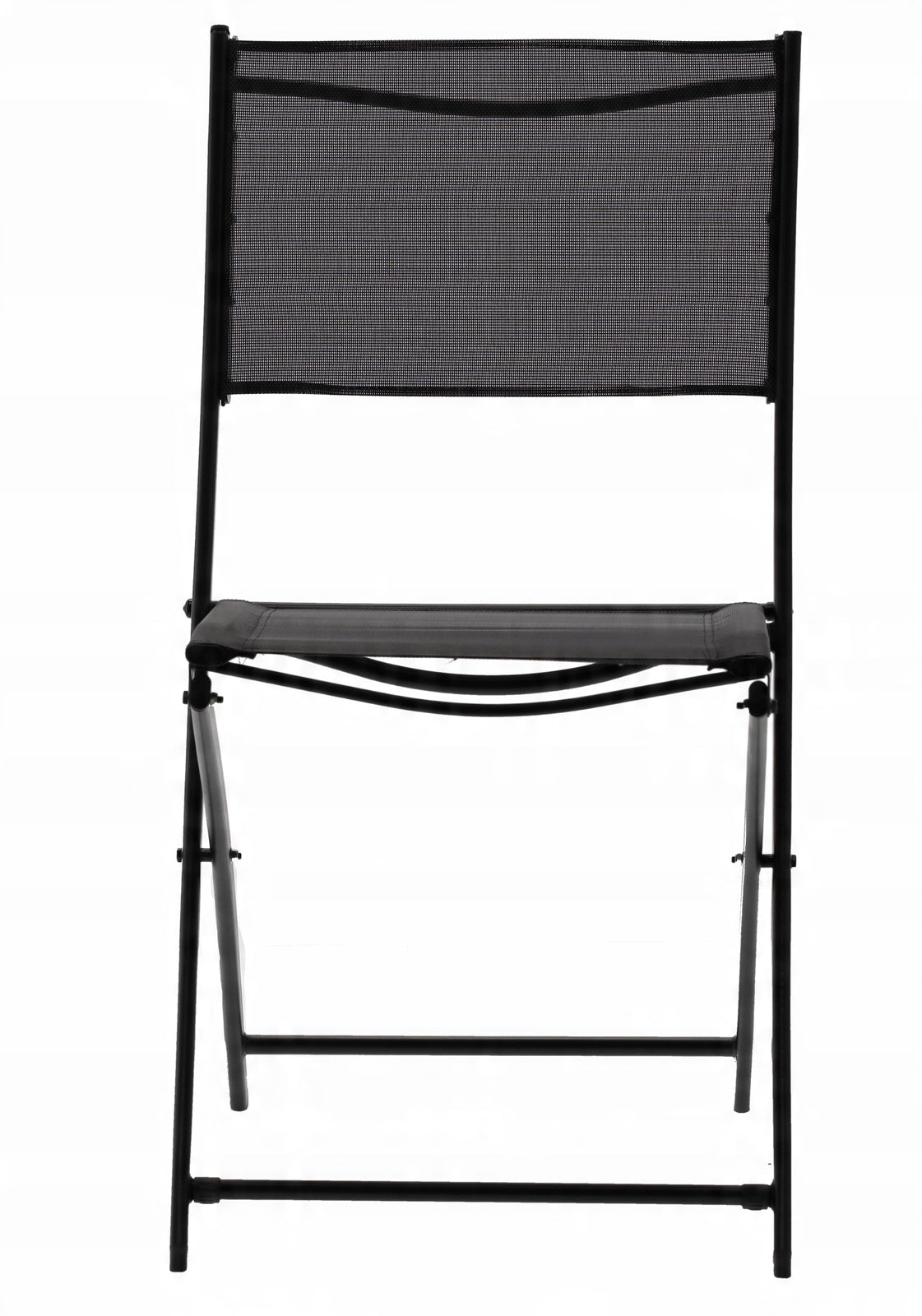 Set Mobili da Balcone Nero Tavolo + 2 Sedie Pieghevoli
