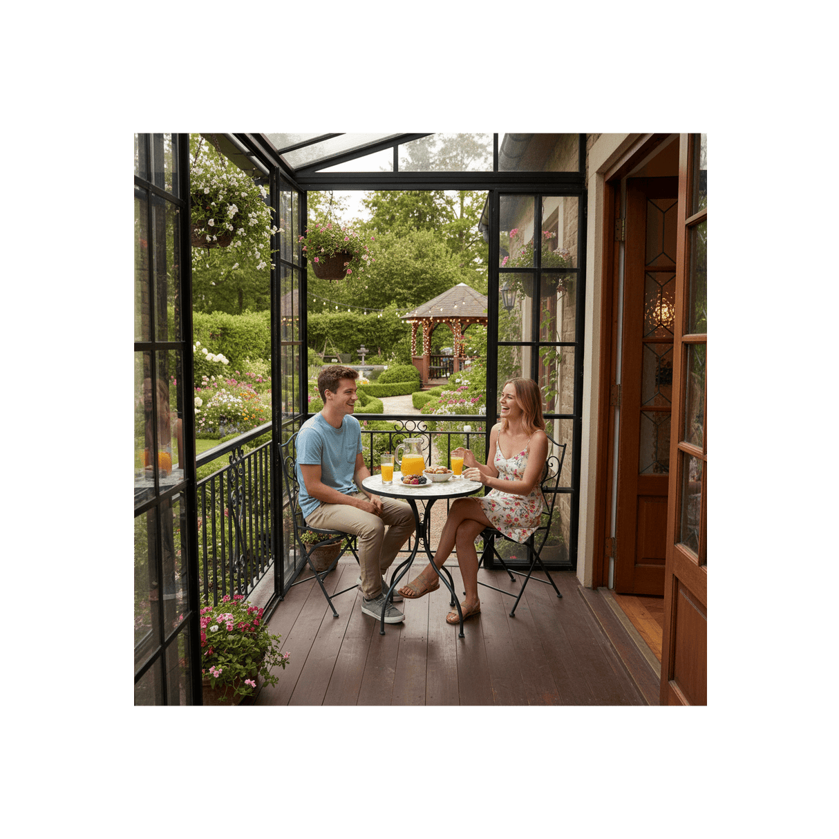 Set Sedie + Tavolo da Giardino Stile Mosaico