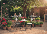 Set Sedie + Tavolo da Giardino Stile Mosaico