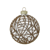 Pallina di Natale in Vetro Trasparente Dorata Ø8 cm – Decori Assortiti