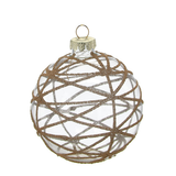 Pallina di Natale in Vetro Trasparente Dorata Ø8 cm – Decori Assortiti
