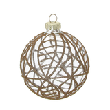 Pallina di Natale in Vetro Trasparente Dorata Ø8 cm – Decori Assortiti