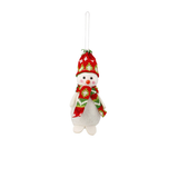 Pendente di Natale Pupazzo di Neve, Babbo Natale, Orsetto o Renna Rosso-Verde 5 x 12 cm