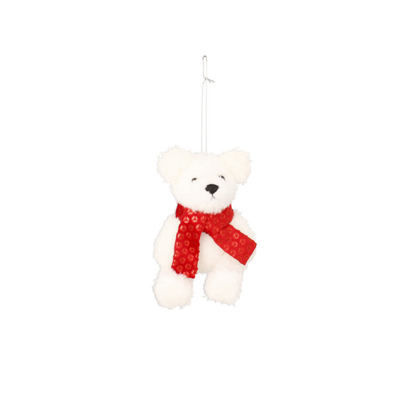 Orsetto di Natale con Sciarpa da Appendere 6 x 9 cm – Marrone o Bianco