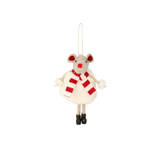 Topolino di Natale con Sciarpa e Stivaletti da Appendere 7 x 11 cm – Colori Assortiti