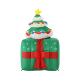 Babbo Natale Gonfiabile Animato con Albero nel Pacco Regalo 180 cm con Luci LED