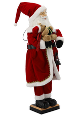 Babbo Natale con Orsetto 110 cm con Luci LED, Musica e Movimento