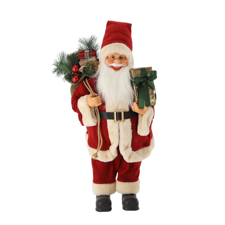 Babbo Natale Rosso in Piedi con Sacco 60 cm