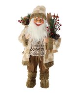 Babbo Natale in Piedi con Sci Beige e Marrone 60 cm