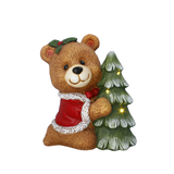 Figura Natalizia Orsetto con Albero Luminosa LED 28 x 17 x 32 cm